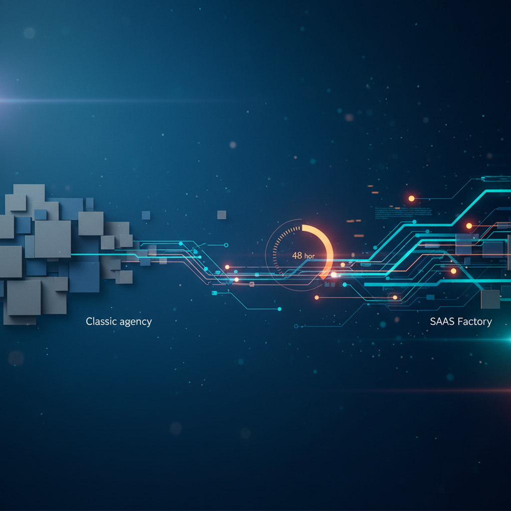 Copertina: Agenzie classiche vs SaaS Factory: costi e tempi per MVP 48 ore